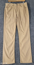 Pantalones ajustados estilo clásico Gap para hombre 34x32 beige sarga elástica súper suave