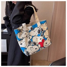 Bolso de Hombro Grande Peanuts Snoopy Damas Dibujos Animados Cremallera Bolso de Mano Shopper NUEVO