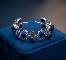 Brazalete Brazalete Brazalete Lapislázuli Natural Joyería Plata Esterlina 925 S-ADJ Nuevo