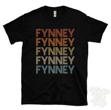 CAMISETA ESTILO RETRO REPETIDA FYNNEY Hombre y Mujer Novedad Genial Nombre Regalo