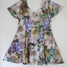 Vestido elástico suave MAGNA túnica look capas línea A blanco colorido 48-50 (4)