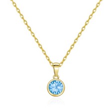 Collar de cristal azul claro chapado en oro de 18k creado con cristales Zircondia®