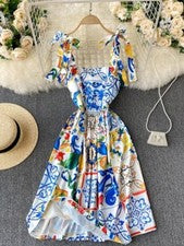 Moda Pasarela Verano Vestido Nuevo Para Mujer Lazo Correa Espagueti Espalda Sin Espalda Azul s-xl