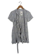 Vestido de verano ONLY estampado floral volantes azul talla 34 vestido casual mujer