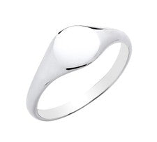 Anillo de sello ovalado de plata de ley 925 talla K L M N O P Q R S