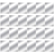 24 pegatinas de pared acrílicas plateadas paneles de espejo flexibles para el hogar 10 x 15 cm