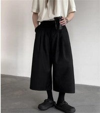 Pantalones holgados harén sueltos de pierna ancha para hombre estilo callejero japonés informales