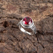 Anillo de plata de ley 925 con piedras preciosas de rubelita rosa hecho a mano anillo de joyería para regalo