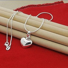 Collar colgante de corazón pequeño de plata de ley 925 con cadena de serpiente 16-30" regalos