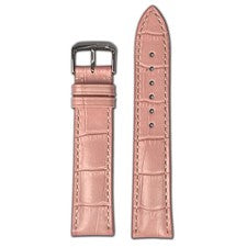 Correa de reloj de cuero con estampado de cocodrilo en relieve | Nueva Orleans | Rosa claro