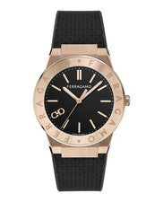 Reloj de moda Ferragamo para hombre con correa de 41 mm de oro rosa