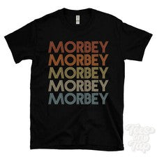 CAMISETA MORBEY ESTILO RETRO REPETIDO Hombre y Mujer Novedad Genial Nombre Regalo
