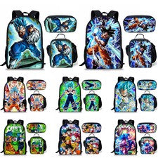 Mochila DBZ Super*Saiyan* Son&Goku 3 piezas/juego Bolsas escolares Caja de lápices Bolso de hombro