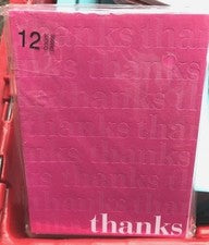 12 tarjetas de agradecimiento rosa American Greetings con sobres NUEVO