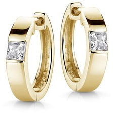 MATERIA Mujer Oro Criollo 925 Plata Dorado Criollo Plegable con Circonitas 17mm
