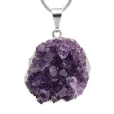 Colgante drusa amatista | piedra preciosa natural | colgante de joyería con agujero