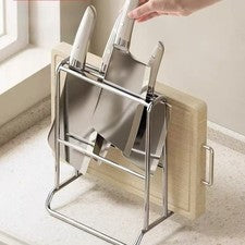 Estante Plegable de Acero Inoxidable con Compartimentos para Cubiertos y Tableros de Cocina