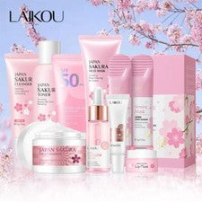Kit de 9 productos faciales Sakura cuidado de la piel limpiador facial crema facial protector solar