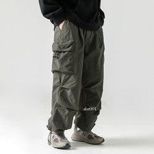 Pantalones informales de trabajo de bolsillo funcional estilo japonés para hombre