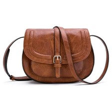Bolso bandolera de cuero sintético con correa ajustable para mujer