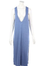 LNA Maxi Vestido Sudadera Escote Profundo M Gris Azul NUEVO