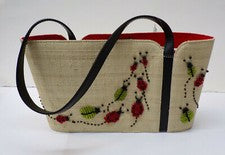 Bolso de hombro Preston and York de paja con cierre de botones para mujer nuevo con etiquetas