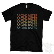 CAMISETA MONCASTER ESTILO RETRO REPETIDO Hombre y Mujer Novedad Genial Nombre Regalo