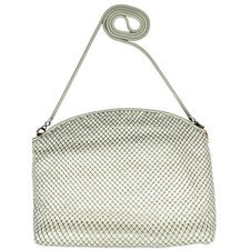 Bolso Bandolera La Regale Vintage Años 70 Off White Malla Cota Omega Cadena Bolso de Mano