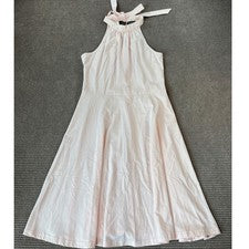 Mini Vestido OUGES Mujer Rosa Claro Halter Cuello Atado Atrás Ajuste y Acampanado Talla S