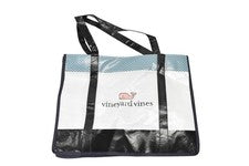 Bolso de Mano Vineyard Vines Para Mujer Grande Blanco Estampado de Ballena Forrado Asas Negras