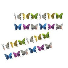 Juego de 60 pegatinas de pared 3D de PVC plateado dorado azul púrpura verde