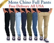 Pantalones chinos ajustados informales de algodón elástico para hombre 30W-40W