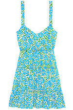Vestido para mujer - Vestido estampado verde turquesa - Mini vestido - Grande - Algodón
