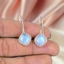Pendiente de plata con piedra lunar de plata de ley 925 hecho a mano pendiente de plata