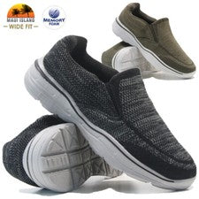 ZAPATOS SIN CORDONES PARA HOMBRES DE ESPUMA VISCOELÁSTICA DE AJUSTE ANCHO INFORMALES CAMINAR GIMNASIO DEPORTES TALLA