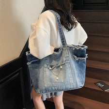 Nuevo Bolso Denim, Viajes de Moda, Gran Capacidad Bolso de Hombro Único