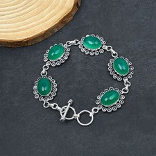 Pulsera de joyería de plata esterlina 925 hecha a mano con piedras preciosas ...