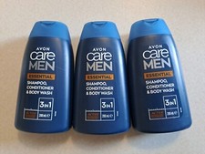 3 champú acondicionador y gel de baño Avon Care Men Essential 3 en 1