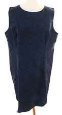 Vestido para mujer Mario Serrani extra grande diseño azul y negro sin mangas