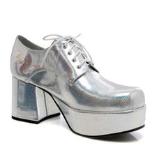 Plata Plataforma Años 70 Pimp Disco Bailarín Soul Train Disfraz Don Cornelius Zapatos