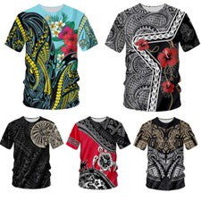 Camiseta Polinesia Tahití Pareja Impresa en 3D Verano Hombre Moda Informal Prendas para el torso