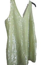 Impresionante Vestido de Fiesta Para Mujer Un Nuevo Día Lentejuelas Sin Mangas Verde M Nuevo Con Etiquetas