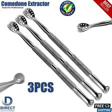 Herramienta Extractora Removedor de Espinillas 3 PIEZAS Acero Inoxidable Espinilla Facial Mancha Acné Comedón