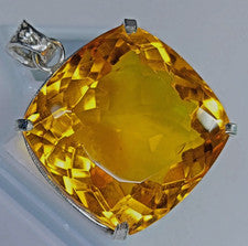 Colgante VVS Topacio Amarillo Corte Cojín 134+ Ct Piedras Preciosas Naturales Certificado EGL