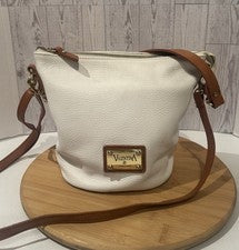 Bolso Bandolera de Hombro Valentina Cuero Guijarro Blanco Hecho en Italia