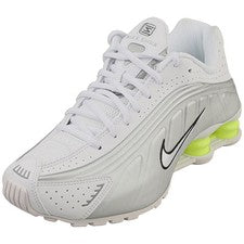 Nike Shox R4 Mujer Moda Entrenadores en Blanco Plata - 5 UK