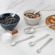 Juego de 6 cucharas medidoras de acero inoxidable grabado ovalado cuchara uso cocina