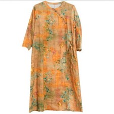 Vestido étnico chino Cheongsam Qipao de mujer estampado floral midi línea A