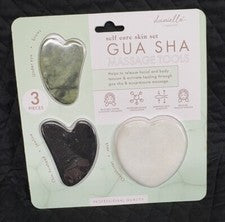 Danielle Creations Juego de herramientas de masaje para el cuidado personal de la piel Gua Sha 3 piezas jade facial