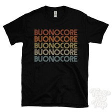 CAMISETA BUONOCORE ESTILO RETRO REPETIDO Hombre y Mujer Novedad Genial Nombre Regalo